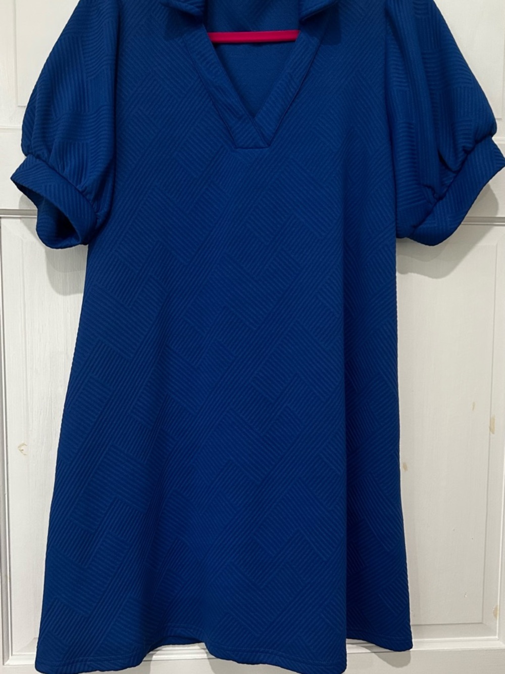 Vibrant Royal Blue V-Neck Dress